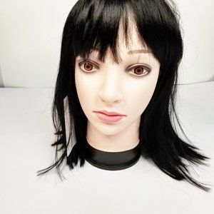 Kalyss 12" Darkest Brown Short Bob Wigs with Bangs